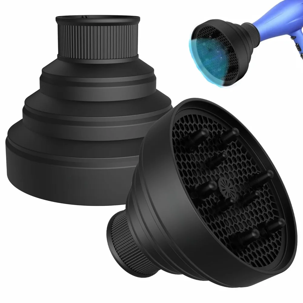 

Universal Blow Dryer Diffuser Attachment for Curly Thick Hair Collapsible Hairdryer Blower Diffuser Hairdressing Styling Tools