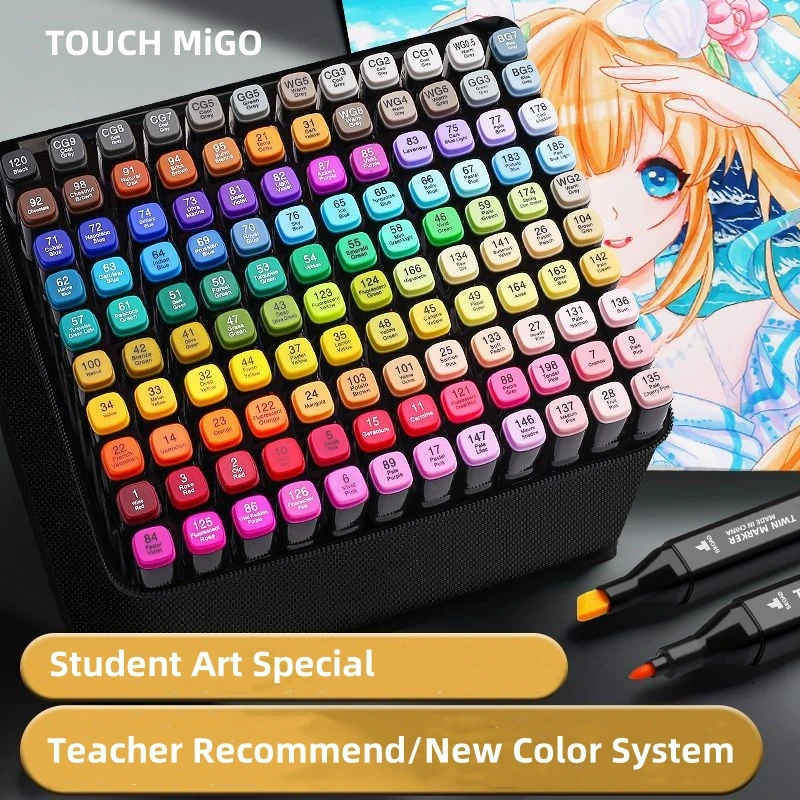 Alcohol Markers Set, 24/36/48/60/80 Color, Dual Tip Chisel & Fine, Alcohol-Based Art Markers for Students, Ideal for Coloring