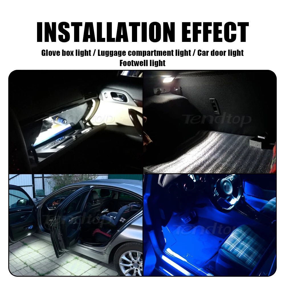 2pcs Car Interior LED Footwell Light Foot Lamp For BMW E90 E91 E92 E60 E65 F10 F20 E87 X5 E70 X3 E83 Compartment Glove Box Lamps