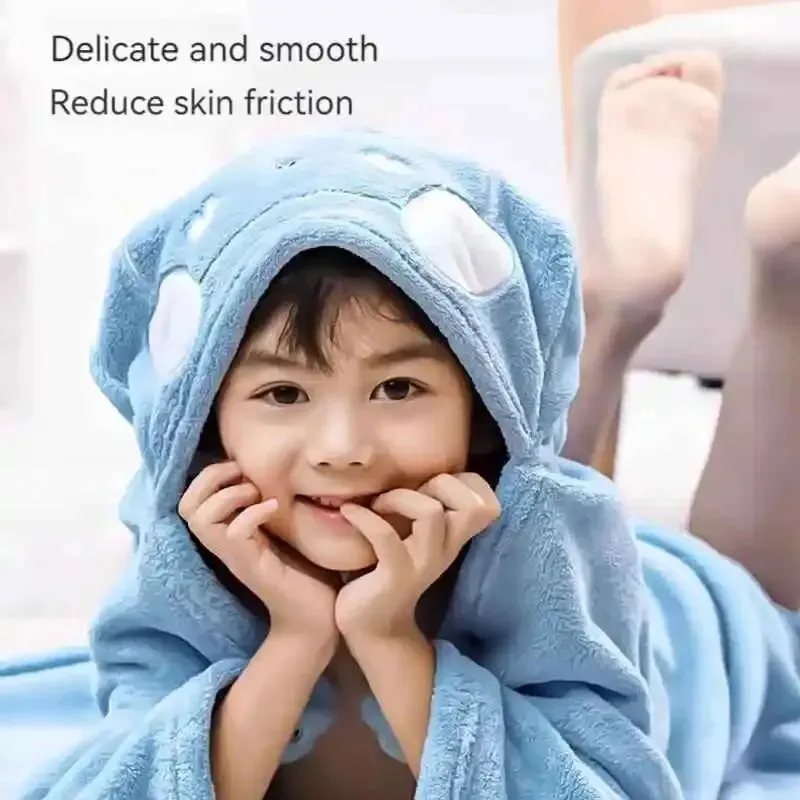 Cartoon Animal Baby Bath Towel Absorbent Fast Drying Without Linting Fluffy Soft Best For Little Baby Winter Children'S Bathrobe