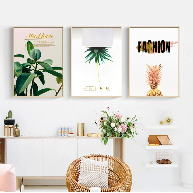 Pineapple Modern Abstract Canvas Painting Minimalist Room Decorative Art Poster Living Room Bedroom Decorative Painting