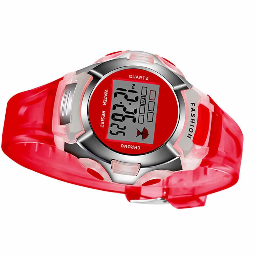 ساعة رياضية مقاومة للماء للأطفال، ساعة يد إلكترونية بإضاءة خلفية LED، ساعة توقيت، منبه، ساعة رياضية مضيئة للأطفال #1