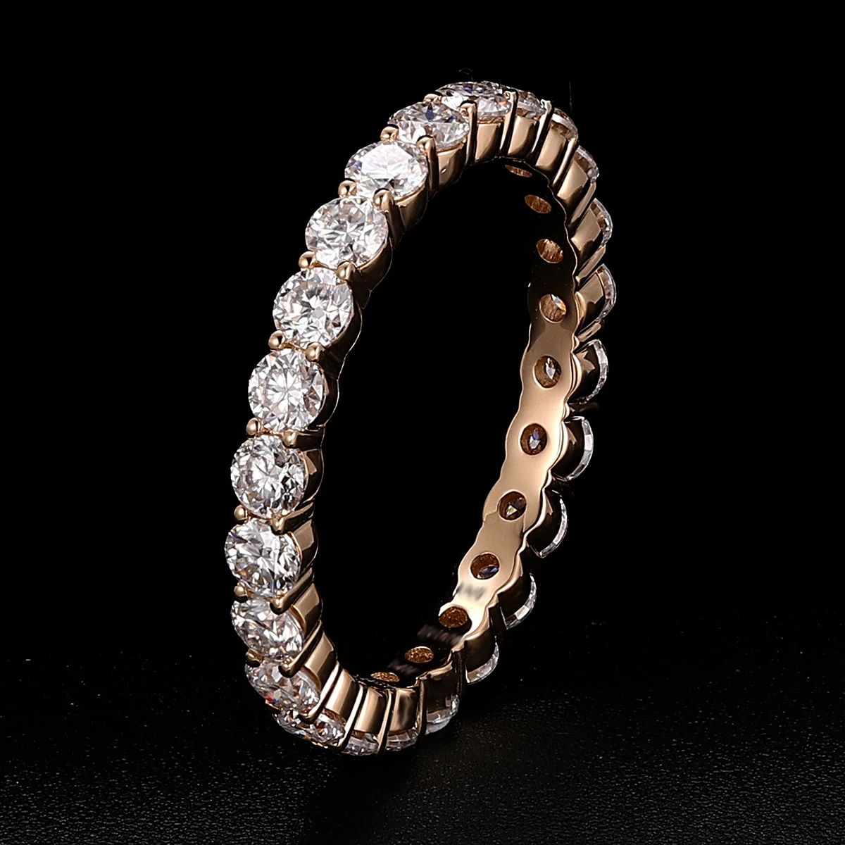 

Provence Trendy Full band Ring 14KGold Round DEF/VS Lab Diamonds Women's Luxury Wedding Rings Accent Ring Tail Ring Custom