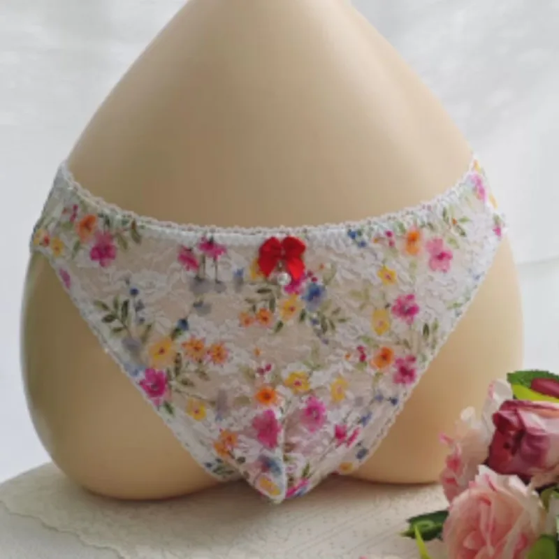 Sheer Sexy Man's Lace Panties Low Waist Embroidery Live Show Dance Private Party DJ Club Bar Comfortable Breathable Underwear