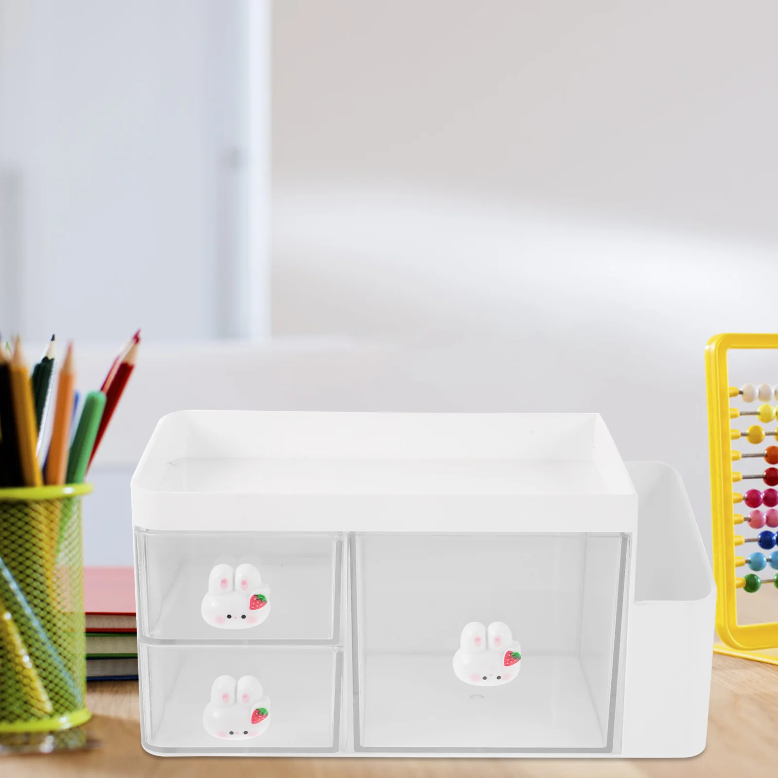 

Desk Organizer Plastic Multi-Functional Space-Saving Stationery Storage Box for Office Study Bedroom Desk Organizer