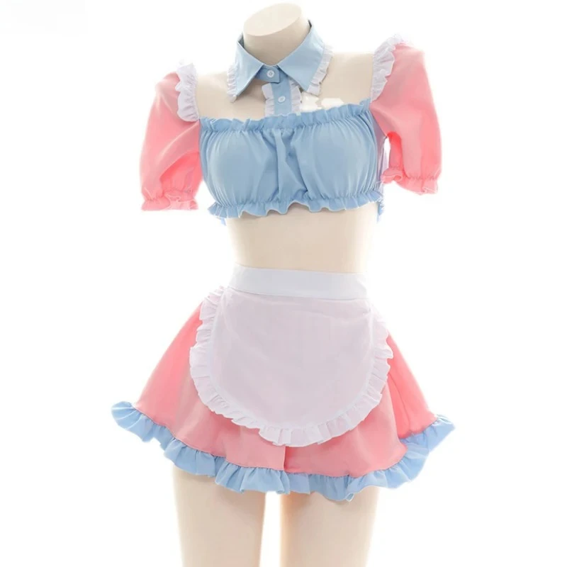 

Anime Lolita Girl Cute Cake Maid Uniform Cosplay Japanese Coffee House Waiter Clothes Outfits Costumes