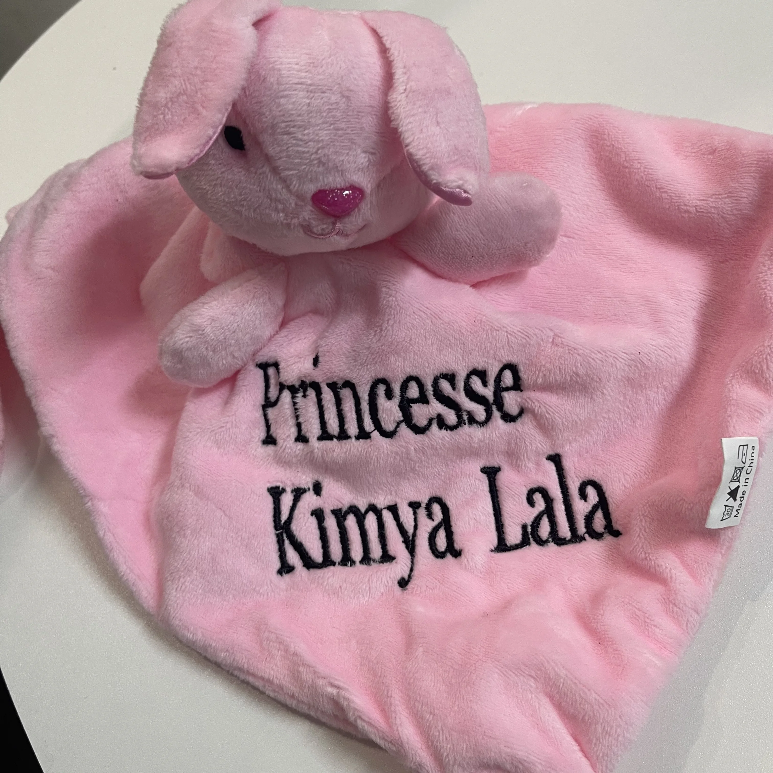 Personalized Baby Comfort Animal Wool Soft Embroidery Name Boy Girl Baby Shower Gift Smooth Toy Newborn Baby Sleeping Doll