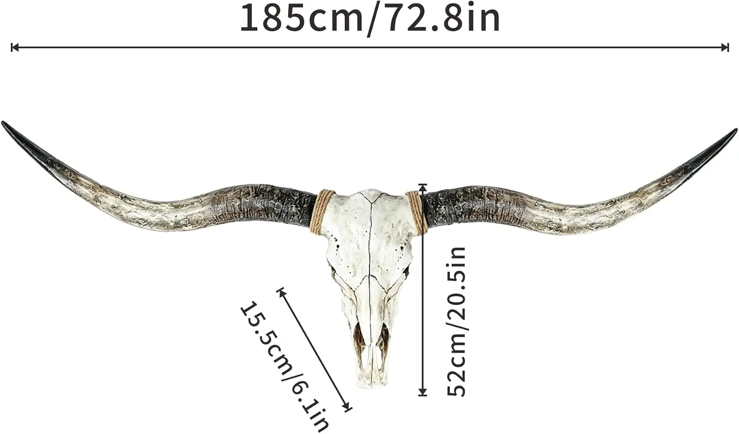 71 Inch Extra Large Longhorn Skull Wall Decor, Authentic Cow Skull and Horns, Handmade Farmhouse Wall Decoration, Long Horn Cow Horn Wall Art for Rustic Home Decor