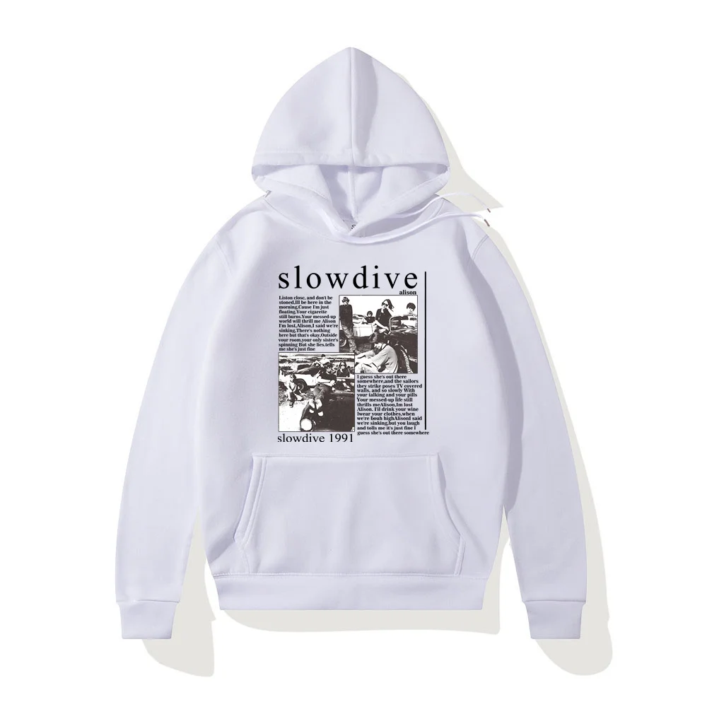 slowdive album song Words Casual street drawstring hoodie Comfortable hoodie for both men and women