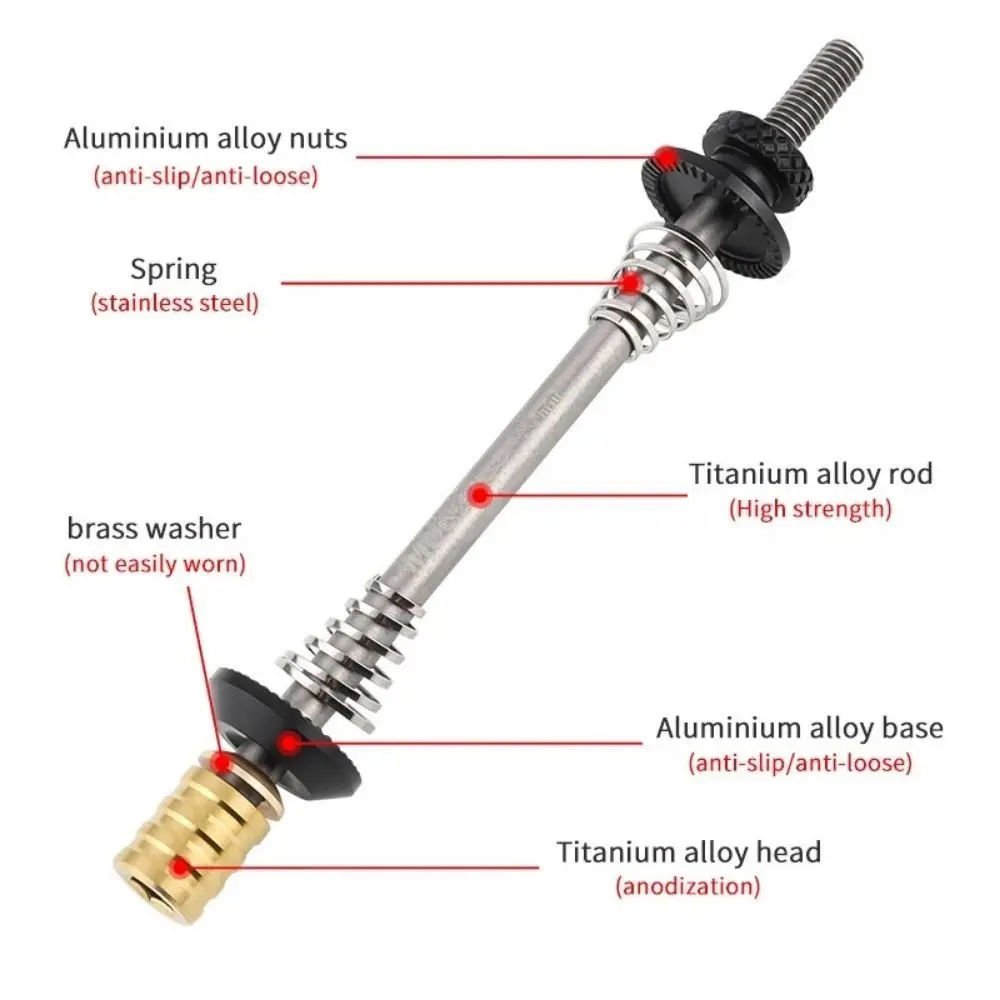 Brochetas de liberación rápida para bicicleta, palanca de liberación rápida ultraligera de acero antirrobo para ciclismo, 130-135mm, 74mm/85mm/100mm