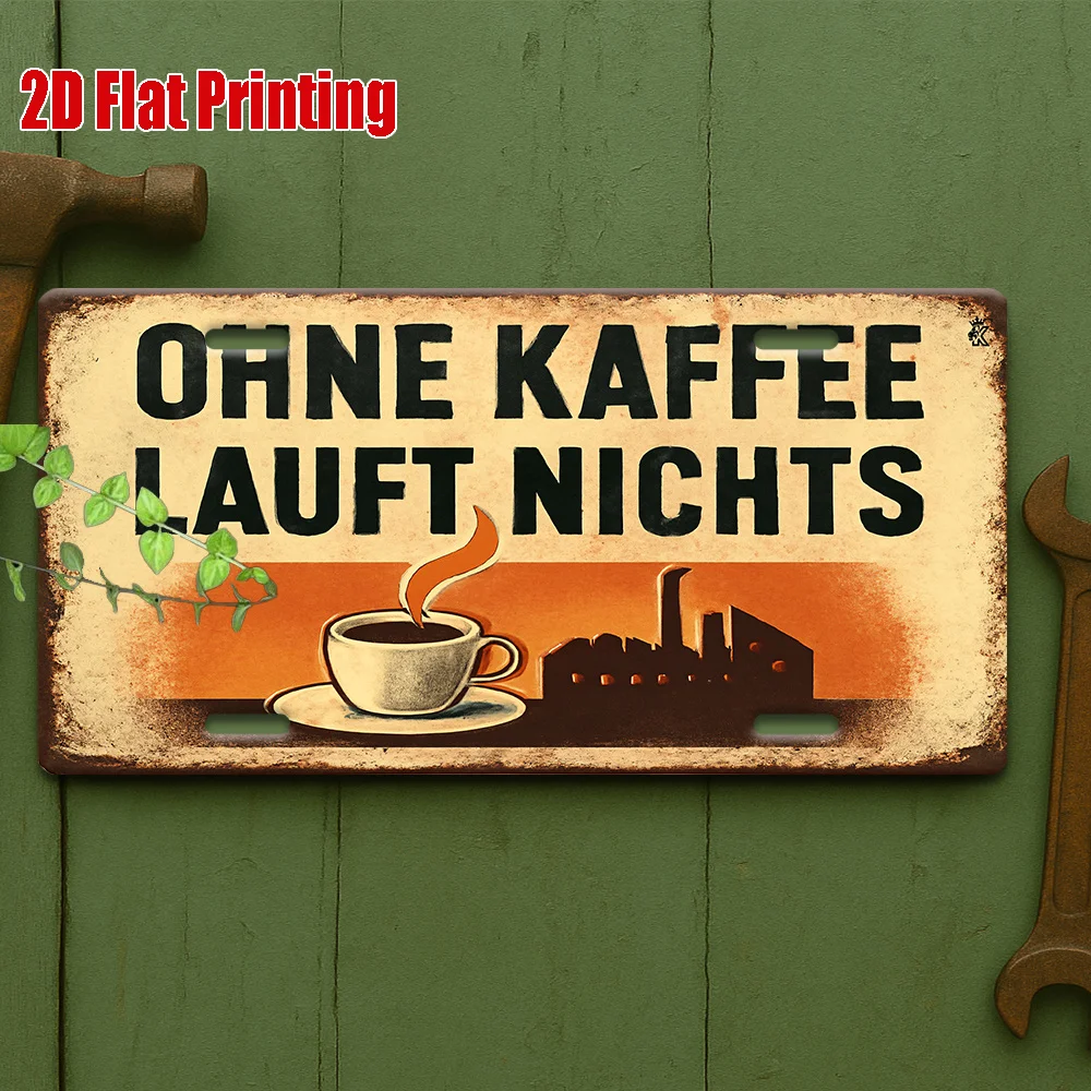 2D Flat,1pc Vintage Metal Sign, Outdoor Plaque & Wall Decor 15x30cm, 