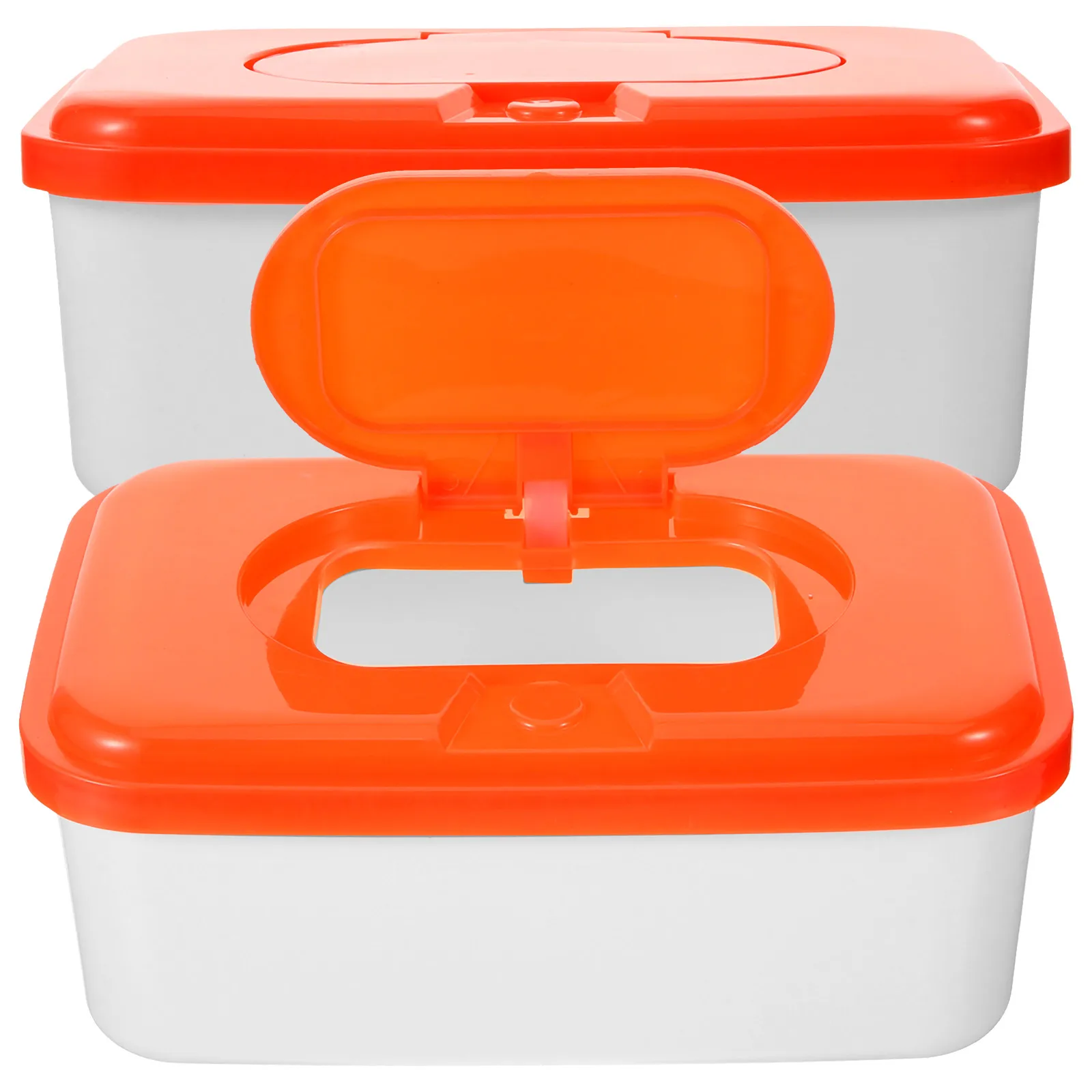 

2pcs Plastic Box Baby Wipes Dispenser Portable Bathroom Napkin Holder Tissue Case Refillable Simple Dust Proof Lightweight