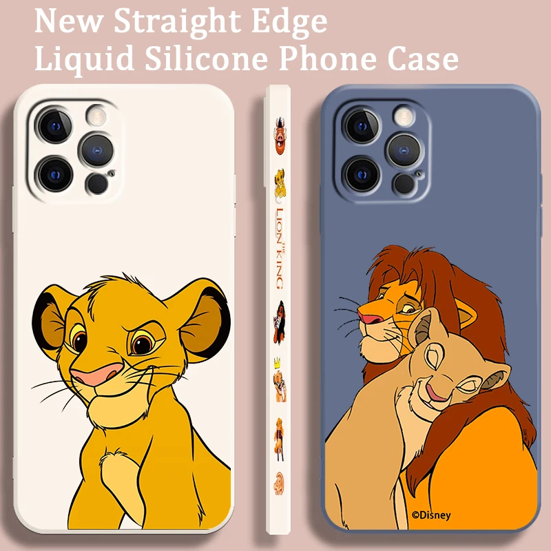 Disney Lion King Cartoon Cool Liquid Left Rope For Apple iPhone 15 14 13 12 11 XS XR X 8 7 SE Pro Max Plus Mini Soft Phone Case