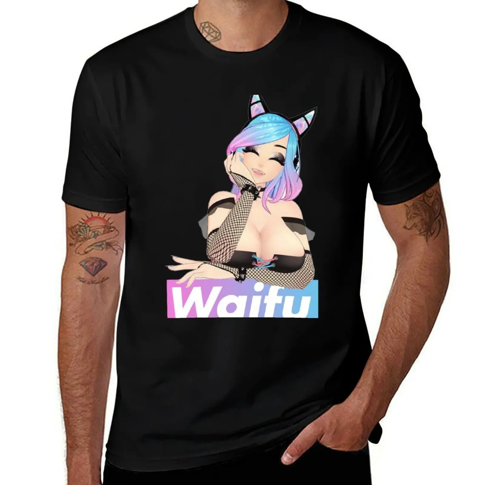 

Silvervale Vshojo waifu Sticker T-Shirt t shirt man casual printed t shirts for man T-Shirt