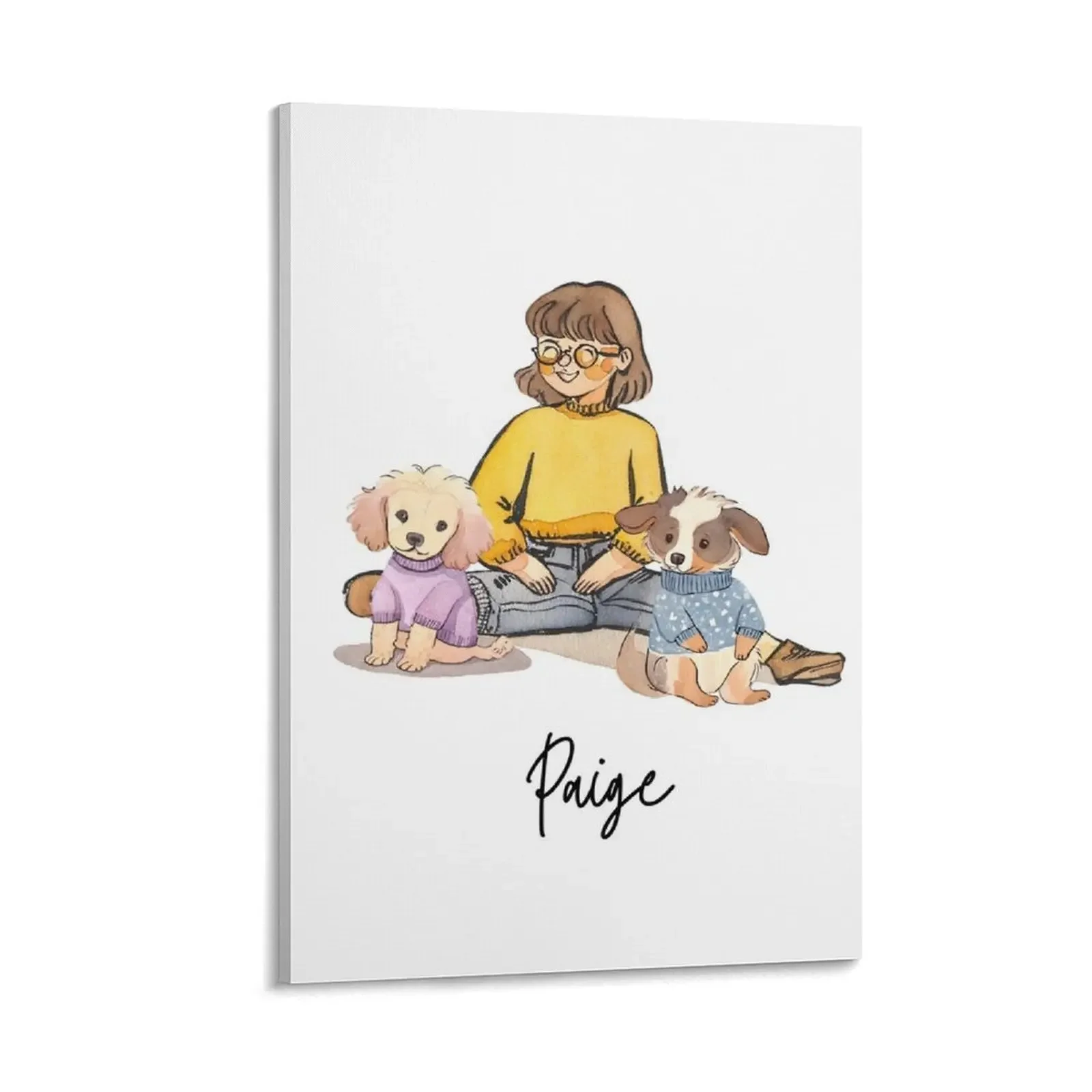 

Paige & Her Dogs Canvas Painting office decoration ornaments for home