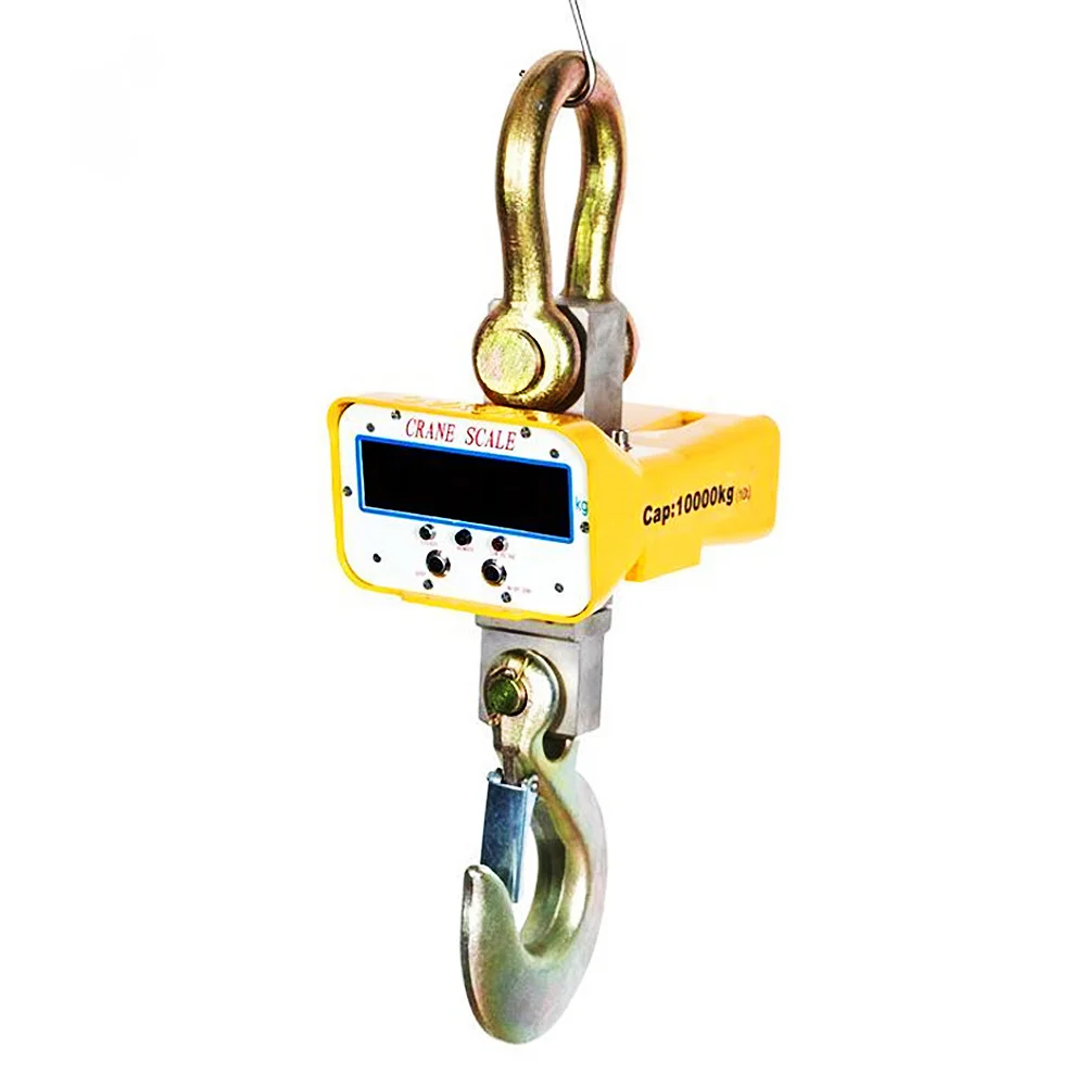 1T 2T 3T 5T 10T Digital Wireless Hanging Scale Rechargeable LED Direct View Remote Control Crane Scale Aluminum Alloy Shell