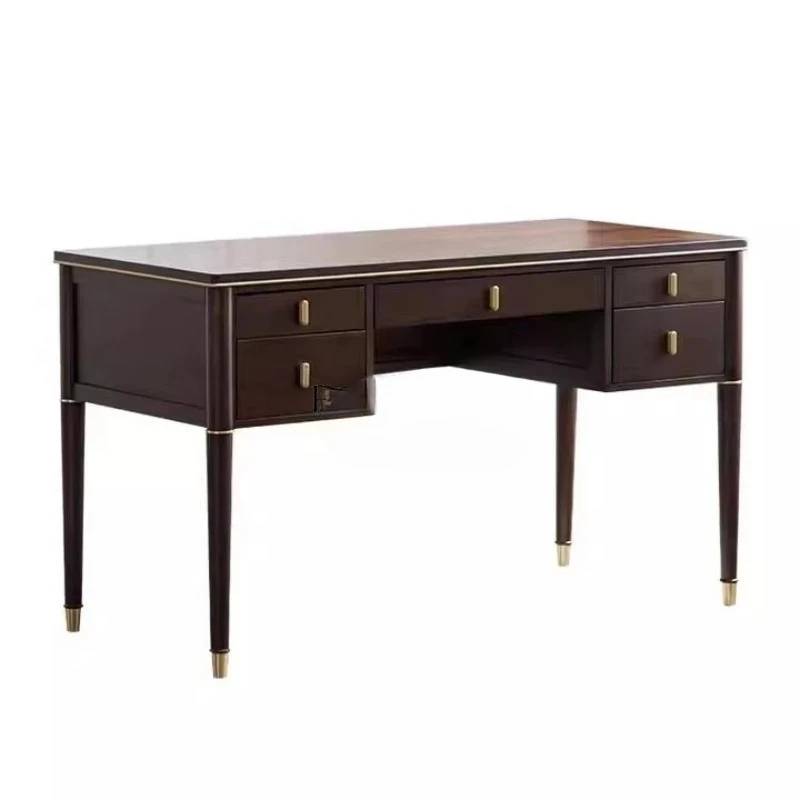 

American solid wood light luxury writing desk Chinese retro computer desk