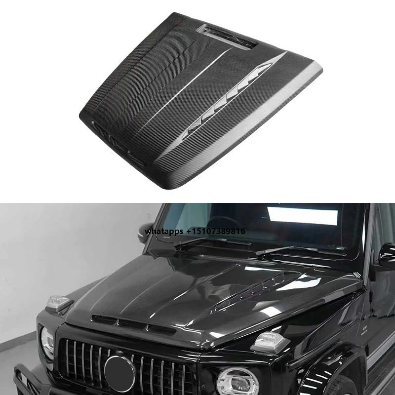 Customized Lightweight Dry Carbon Fiber Scoop Bonnet Hood for Ben S G-Class W464 G63 Carbon Hood Engine Hood Upgrade