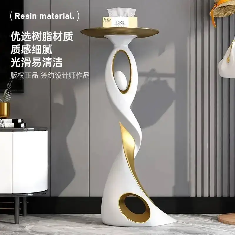 Casa decoração criativa arte abstrata sofá mesa lateral luz de luxo sala estar varanda decoração mesa canto móveis designer