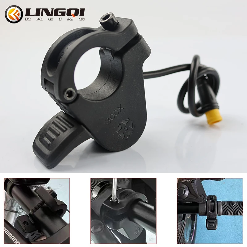 LINGQI Thumb Throttle Waterproof Plug 3 Wire Speed Control Accelerator Throttle for X300 Dirt Pit Bike Electric Scooter Parts