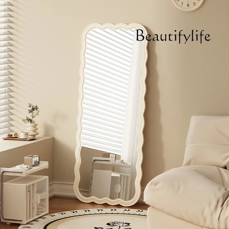 High definition full-length mirror girls bedroom fitting mirror cream style  floor  special-shaped mirror wall hanging