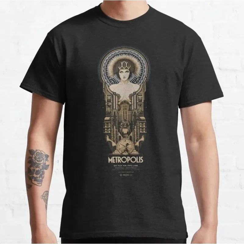 Metropolis Fritz Lang Movie Germany Cinema Science Fiction Leisure Men's Clothing 100% Cotton T Shirts Short Sleeve Gift Tops