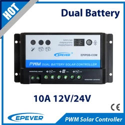 10A Dual Battery Solar Controller High efficient PWM Charging Regulator With Remote Monitor Optional EPEVER EPIPDB-COM-10A