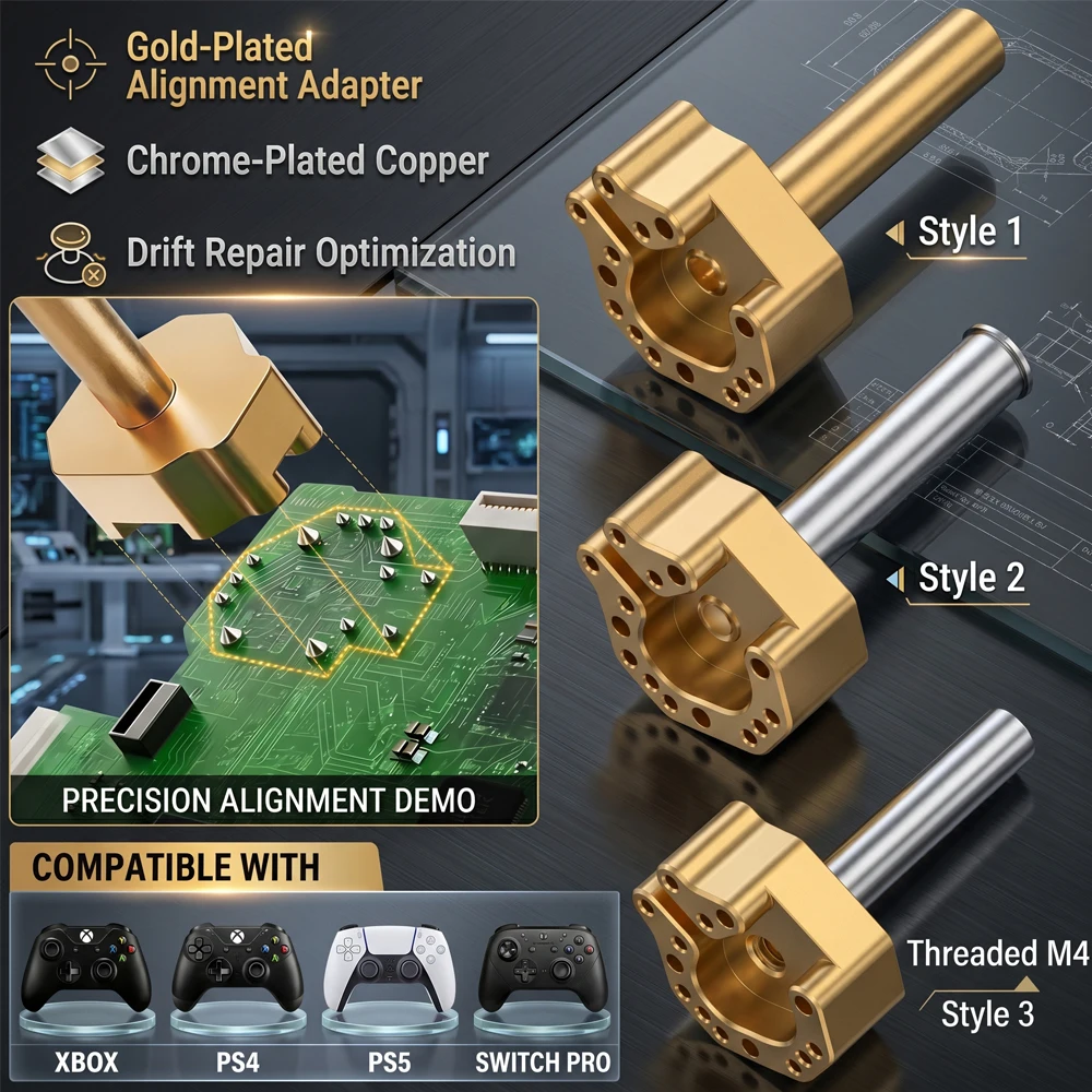 Drift Repair Soldering Iron Tip For PS5 Pro For Xbox Series Hollow Desoldering Head M4 Gold Alignment Adapter For Switch Pro
