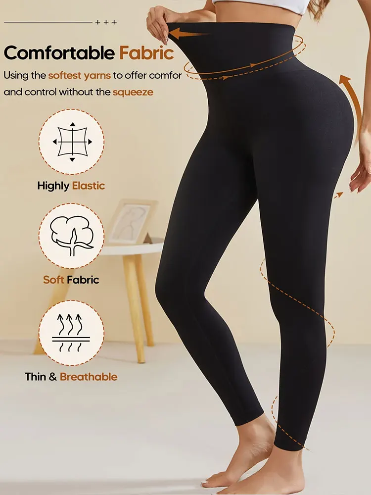 Leggings Moldeadores de Cintura Alta Negros, Efecto Levanta Glúteos, Control de Abdomen, Pantalones de Yoga, Ropa de Talla Grande para Mujer