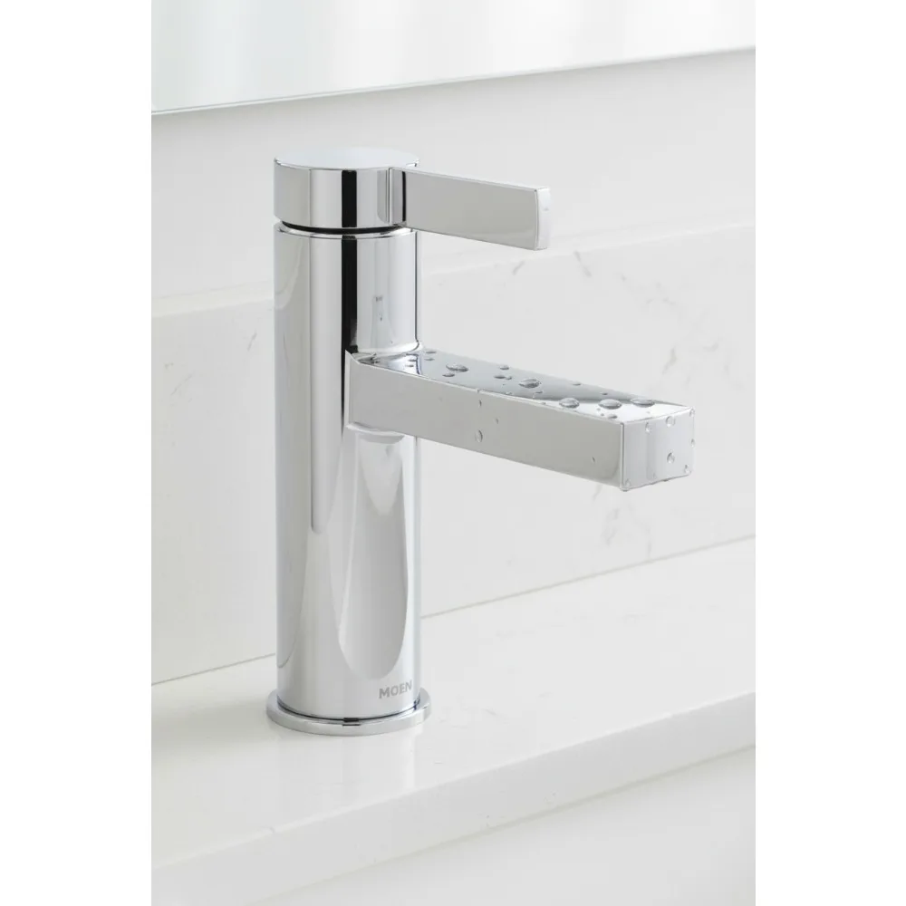

Modern Chrome Single Hole Bathroom Faucet with Drain Assembly - Easy Installation for Homeowners