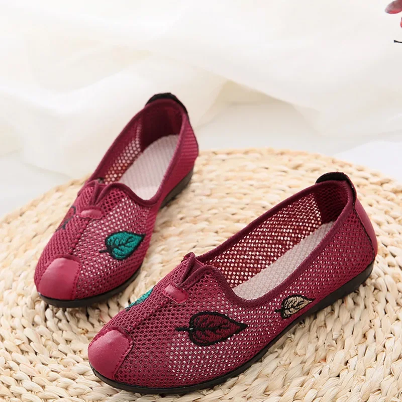 Summer Women Loafers Shoes Hollow-out Flats Shoes Woman Comfortable Ladies Breathable Mesh Slip on Footwear Casual Female Shoes