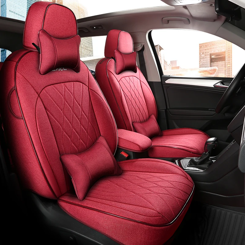 

Custom Flax Car Seat Covers For Ford Focus MK2 2006-2011 Mustang 2015-2022 Kuga 2013-2015 Breathable Auto Interior Accessories