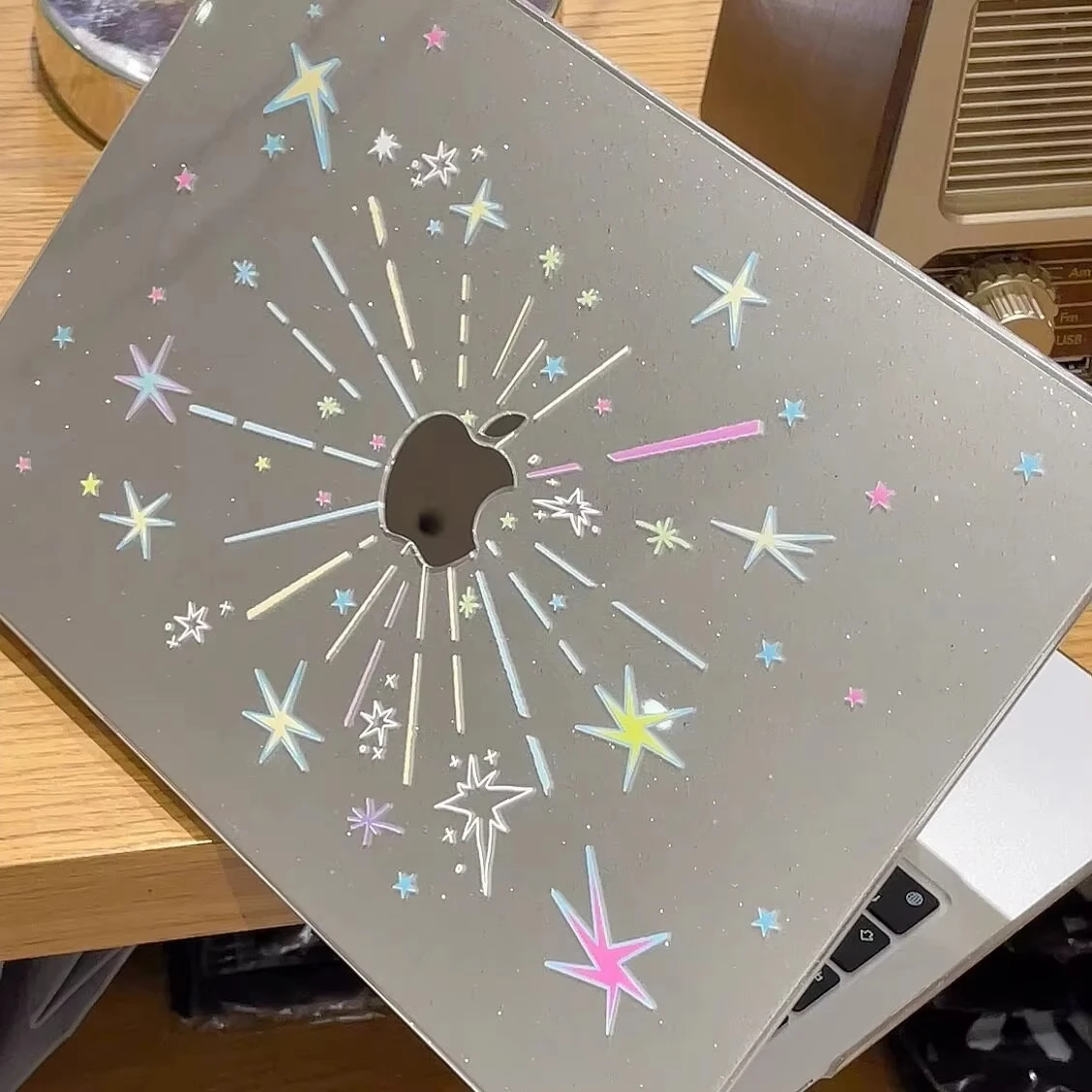 Colorful Star Spark Shining Laptop Case For Macbook Air 13.6 M4 NEO 15 M3 Hard Cover For Mac Book Pro 13 M1 M2 14 M4 M5 16 Cover