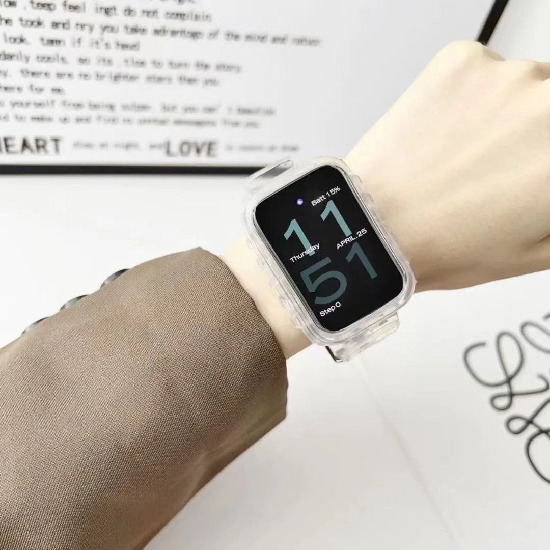 حزام سيليكون وحزام لسوار Mi من السيليكون ، سوار شفاف ، سوار معصم من البولي يورثين الحراري الناعم ، حزام بديل ، إكسسوارات ساعة ذكية ، 8 ، 7 برو