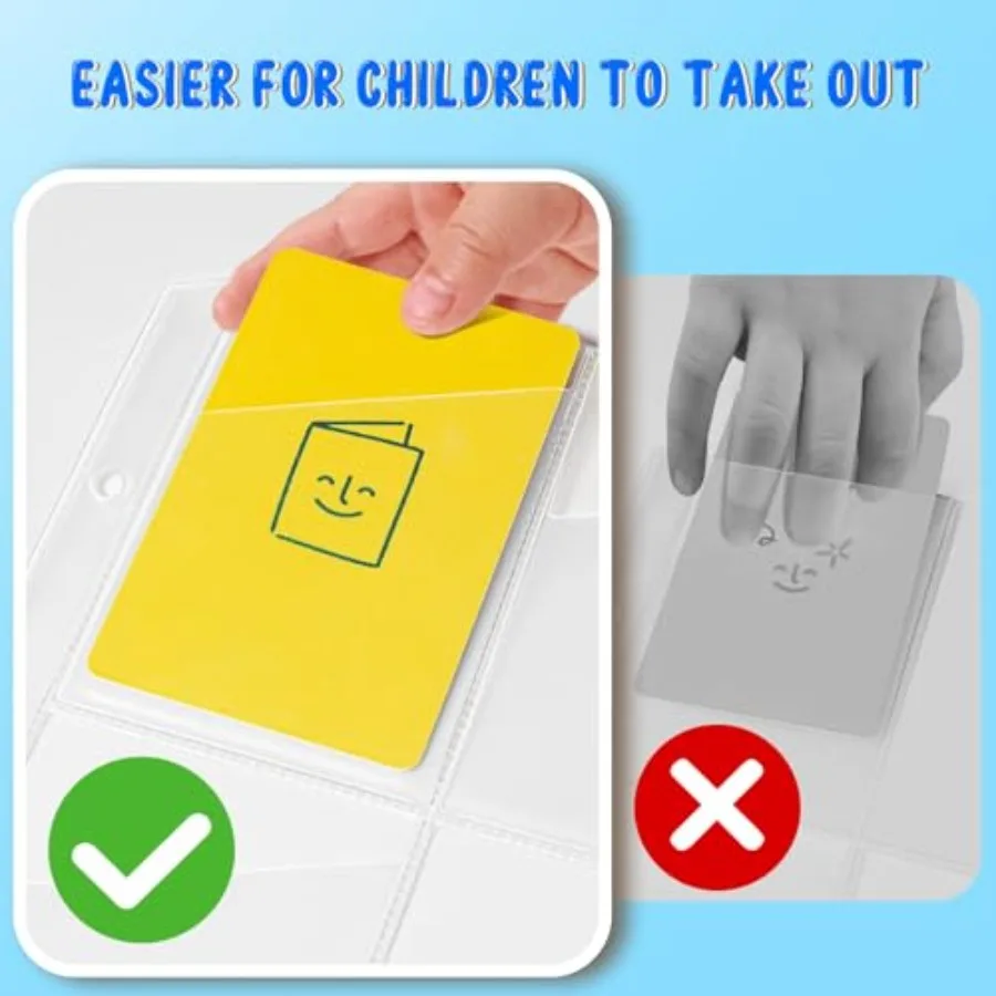 ヨトカードケース用カードスリーブ12枚パック、カード96枚収納可能、2リングカードホルダー、カードケース、カードバインダー、カードバインダースリーブ対応