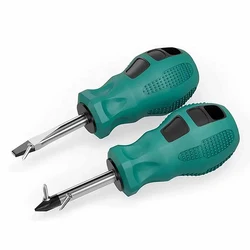 Screwdriver Set With Rubber Anti Slip Handle Short Handle Screwdriver Magnetic Head 6mm 38mm Cross Shaped Screwdriver