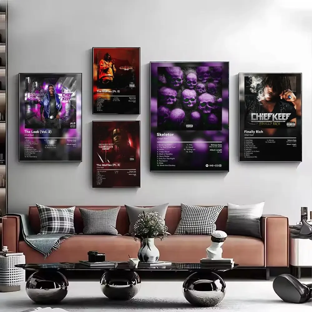 Singer Chief Keef Album Poster HD Wall Art Aesthetic Home Decor for Living Room Bedroom Café Office Stylish Gift