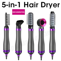 5IN1 Multifunctional Hair Dryer with Hot Air Brush&Hair Curler&Hair Straightener&Diffuser HairStyling Tool for Home Salon 2025