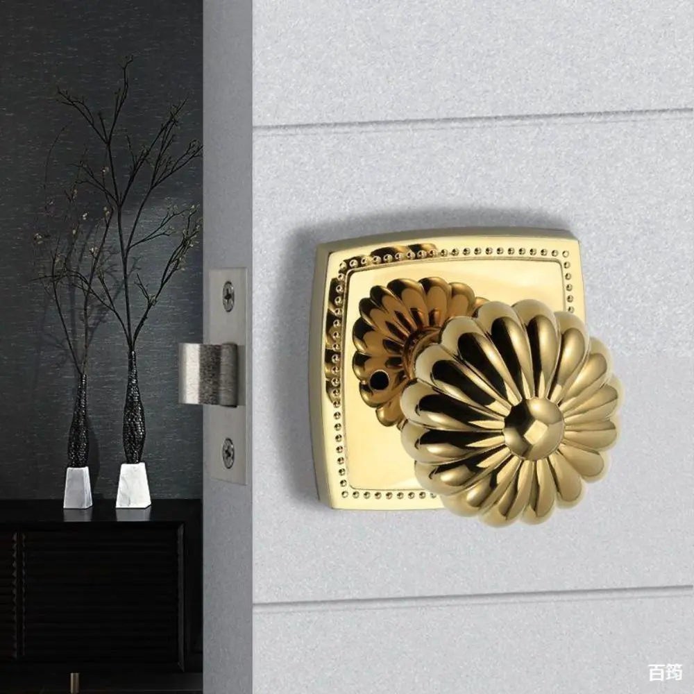

Zinc Alloy Invisible Door Lock Brass Magnetic Double-sided Lock Single Tongue Pumpkin Shape Keyless Door Lock Wooden Door