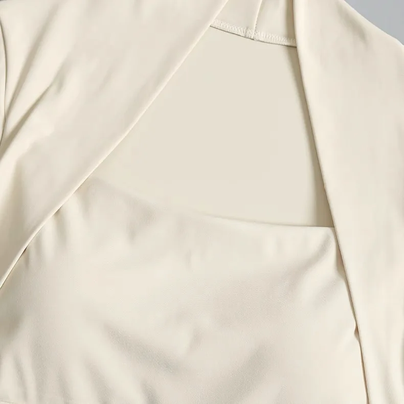 Fitness-Brustpolster-Sporttop für Damen, Langarm-Shirts, Pra Speed Up, kurze elegante Tanz- und Yoga-Kleidung, kleiner Taillenbund, Fitnessstudio – Detail 15