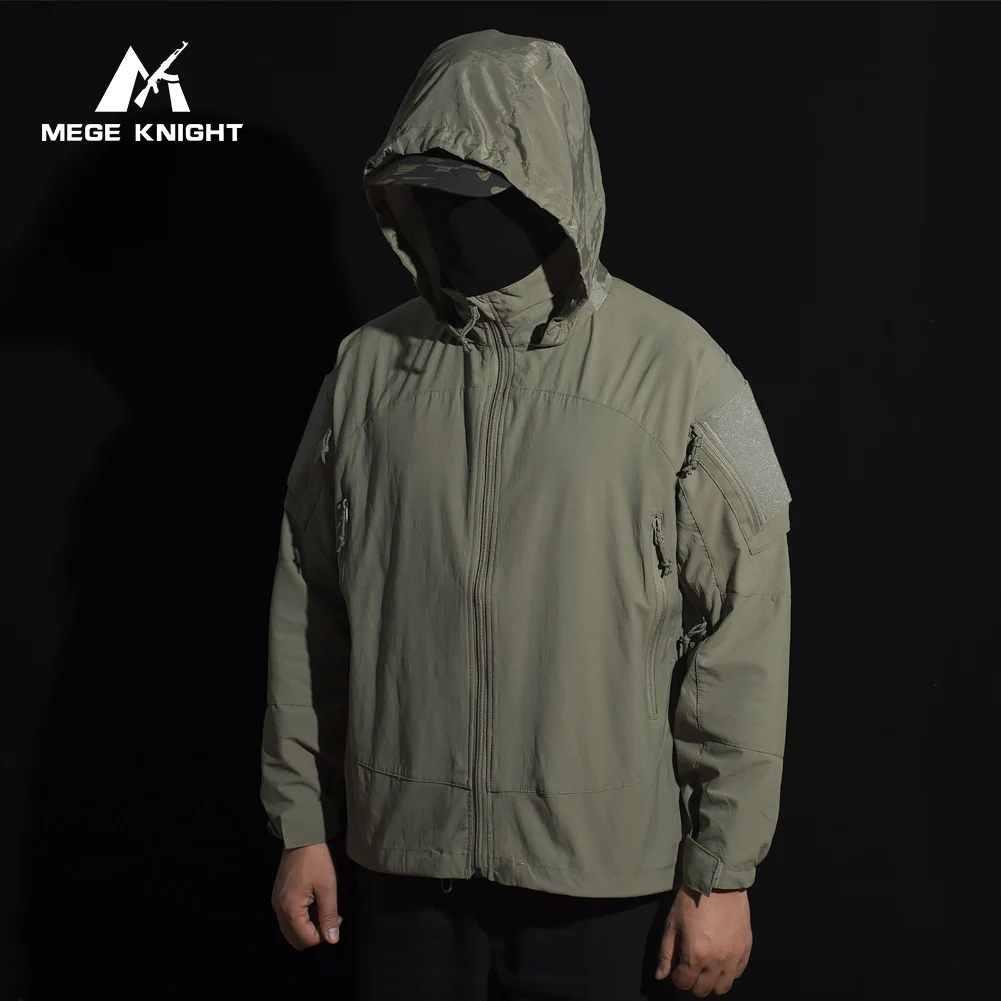 Mege Outdoor Tactical Softshell PCU L5 Jacket Nylon Thin Style Assault Combat Field Coat for Hiking Climbing Military Uniform