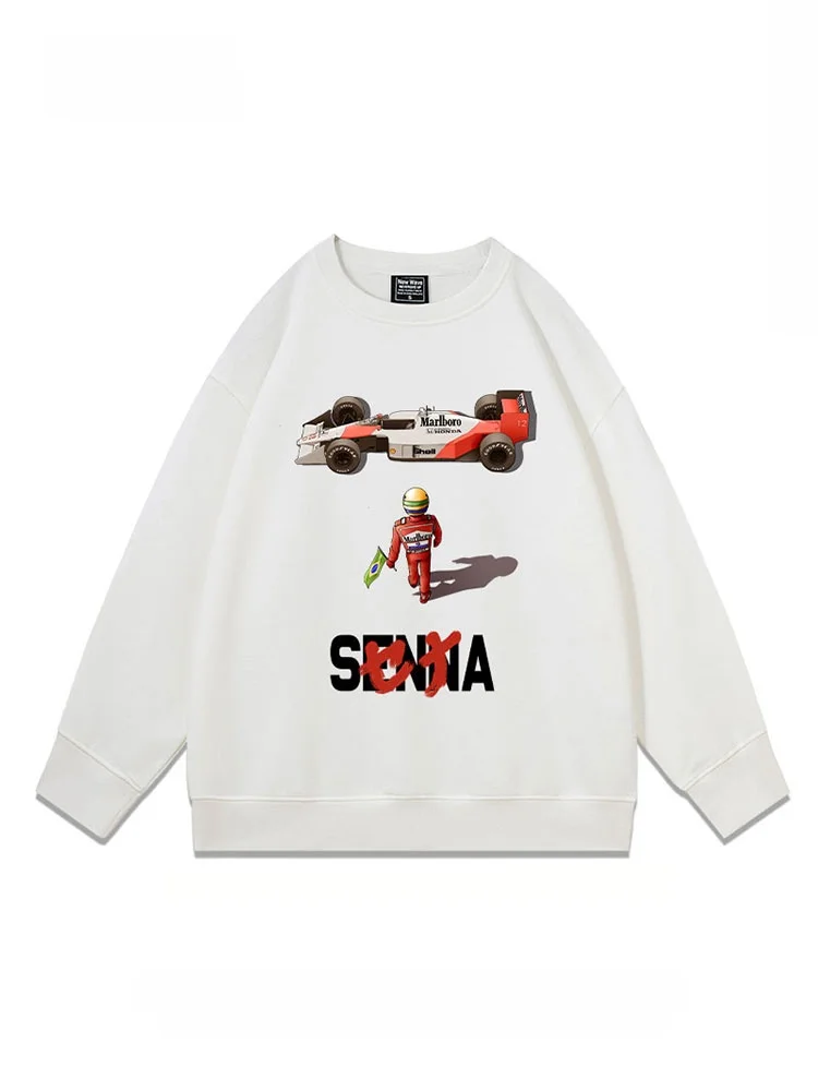 マールボロチーム-コジマ・アキラ-fレーシング-ルーズ-メンズ-フーディー-裏起毛-カジュアル-ストリートウェア-コットンポリエステル混紡-ラウンドネック