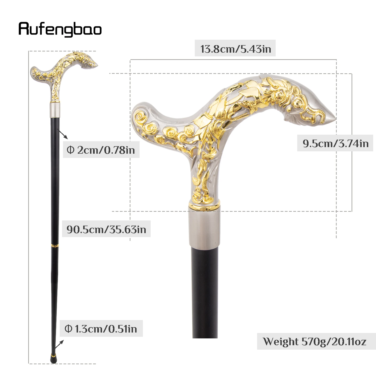 Yellow White Flower Vine Stick Decorative Vampire Cospaly Vintage Party Fashionable Cane Crosier 94cm  Performance Stage Cane