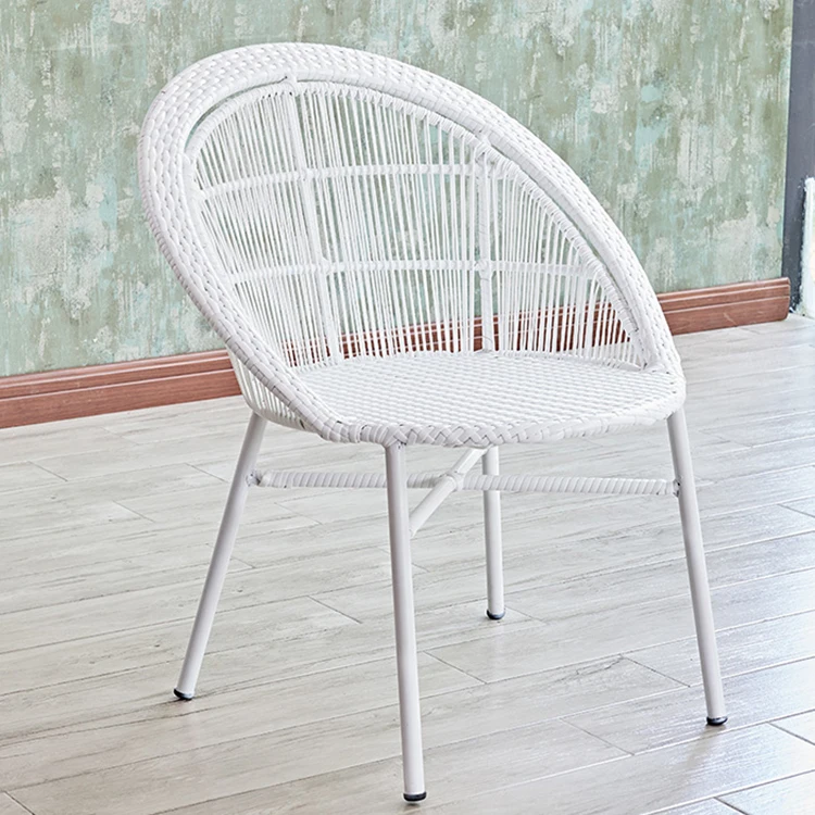 

Indoor Outdoor Oval Weave Lounge Patio Chair Wicker Sun Chair Bistro Rattan Acapulco Chairs