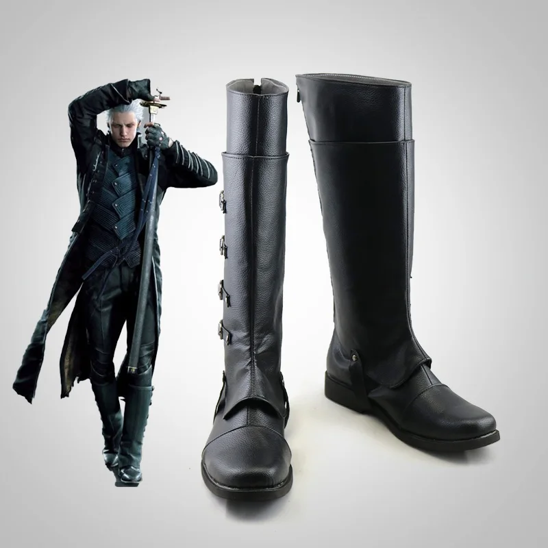 

Vergil DEVIL CRY Cosplay Shoes Custom Made Boots Adult Halloween Cosplay Vergil Shoes