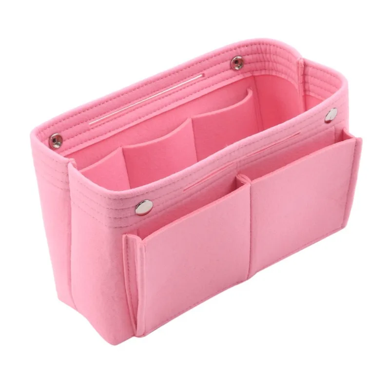 Bolsa de fieltro para mujer, organizador de cosméticos, bolsas de maquillaje con múltiples bolsillos, bolsa interior, bolsos aptos
