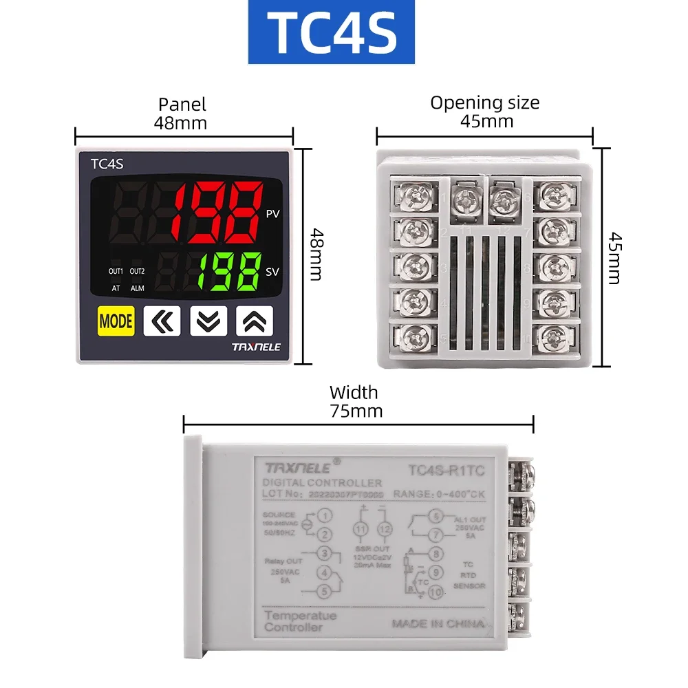 الرقمية بيد ترموستات المزدوج الناتج العالمي المدخلات TC4S TC4H TC4L TC4M متحكم في درجة الحرارة منظم سر التتابع 110VAC 220 فولت