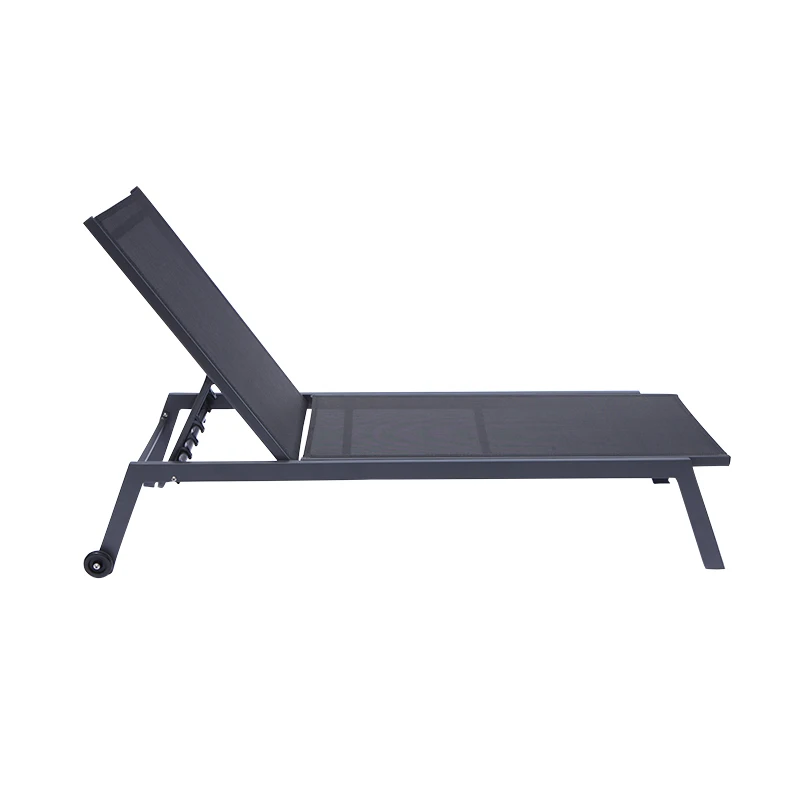 Outdoor Adjustable Height Modern Aluminum Sling Sunbed Lounger Furniture for Beach Seaside Swimming Poolside & Hotel Use