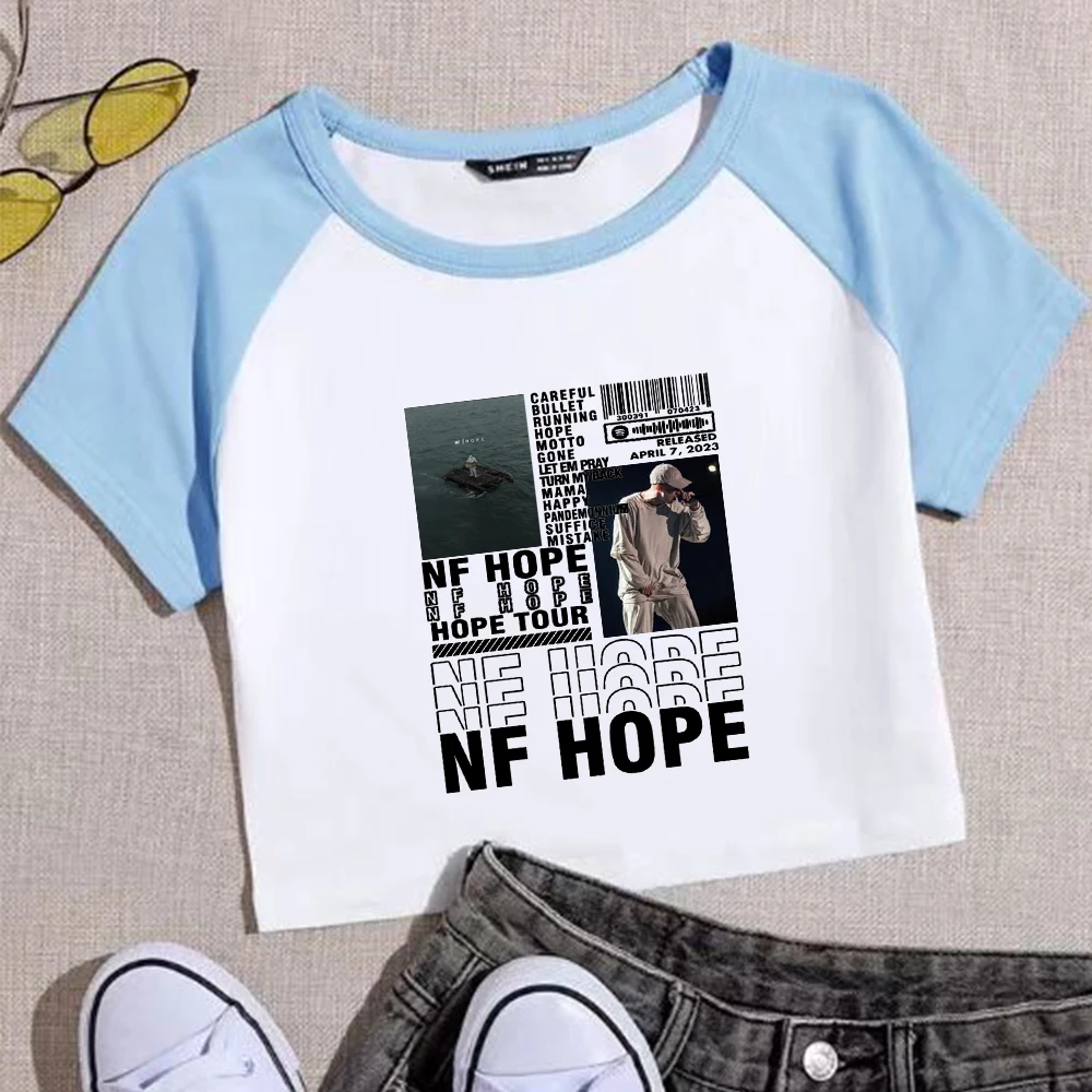 NF Hope Tour 2024 Crop Tops T-Shirt Girls Fans Gift Regular O-Neck Short Sleeves Fashion Super-short Casual