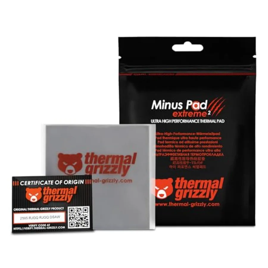 

Thermal Grizzly Minus Pad Extreme 2 100x100x0.5 mm High Performance Thermal Pad Superior Thermal Conductivity Non-Hardening for